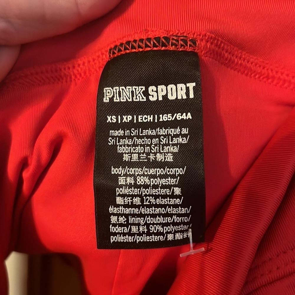 NWOT PINK Victoria’s Secret Red Gym to Swim Wrap Bikini Top & Shorts Size XS - Picture 10 of 16